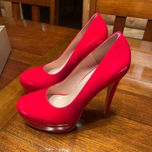 Red Platforms Pumps Genshuo